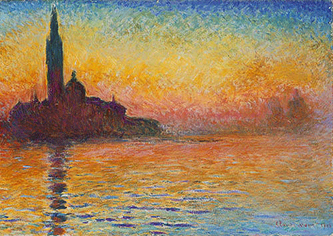 reproductie San Giorgio Maggiore at dusk van Claude Monet